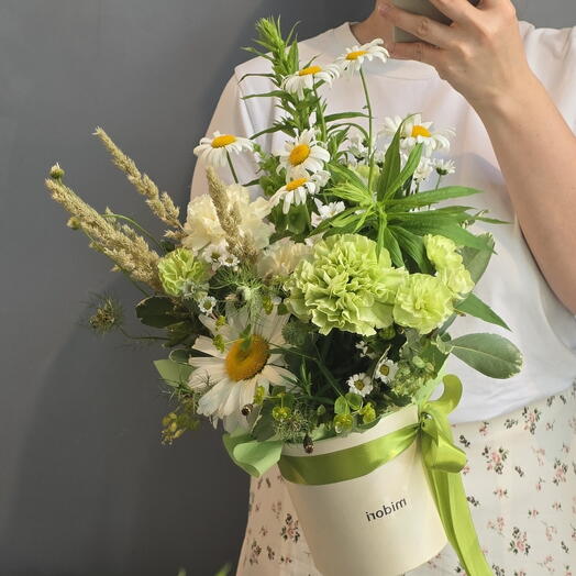 Ромашки в шляпной коробочке 🌼