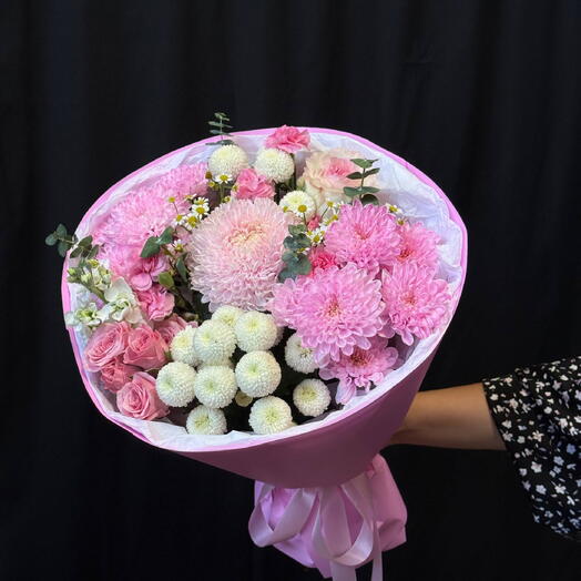 Микс с одноголовой хризантемой