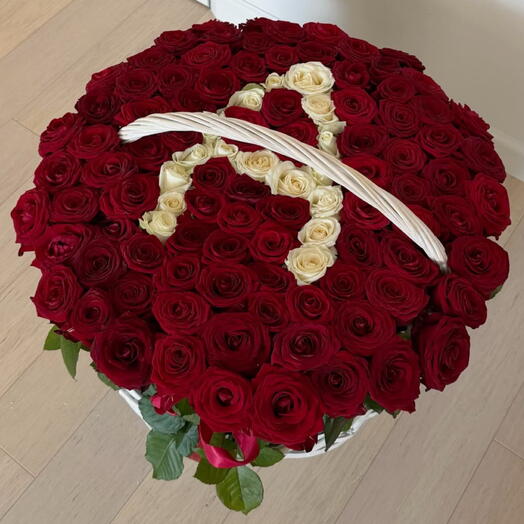 Rose Basket with the Letter(100pcs)