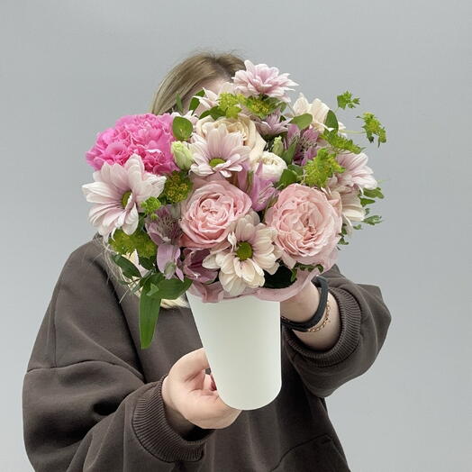 Цветочная композиция в стаканчике 🌸