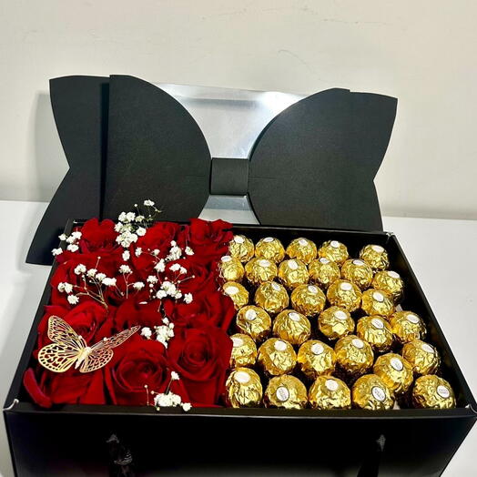 Красные розы и Ferrero rosher Малефисента