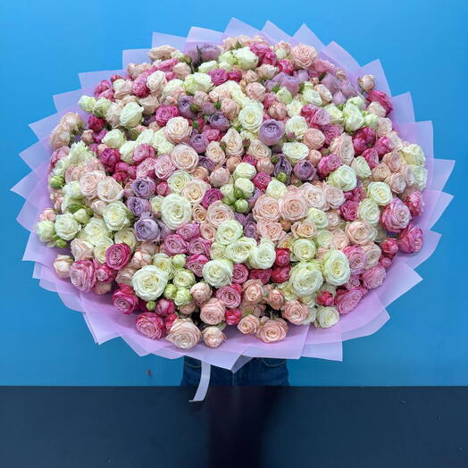 Букет из 101 кустовой Розы Микс XL