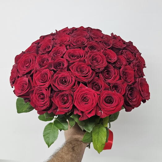 Розы красные 49шт