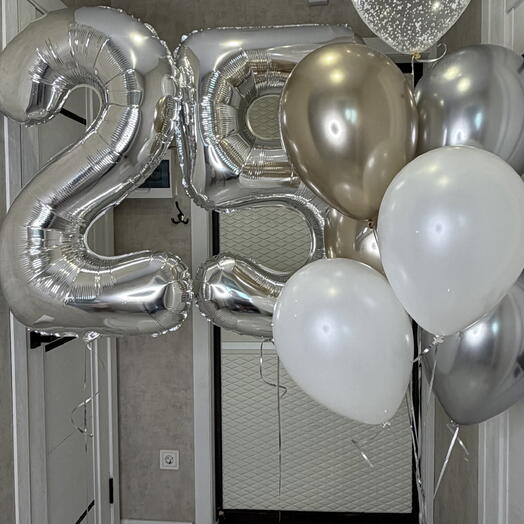 Воздушные шары с цифрами 25