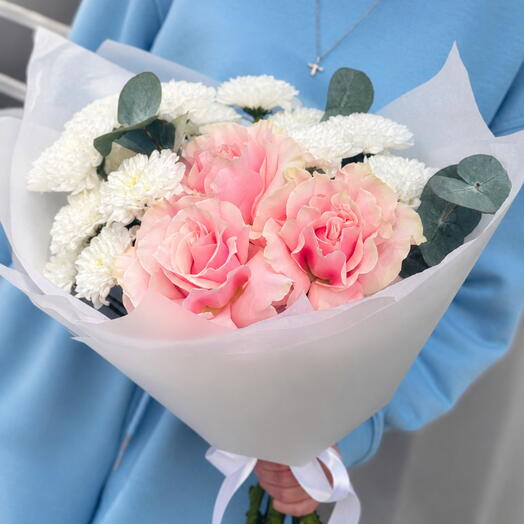 Букет хризантема и Французская Роза🌸
