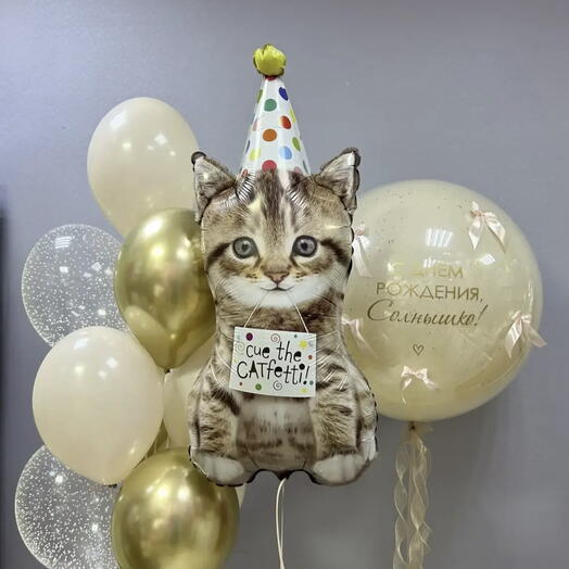 Шары с котиком для жены, девушки, дочки, внучки
