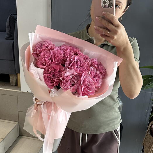 Букетик пионовидных роз Кантри блю💕