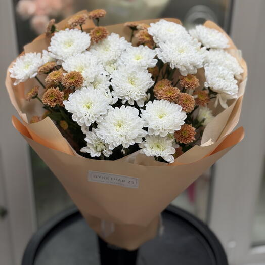 Букет микс хризантем 🤍🧡