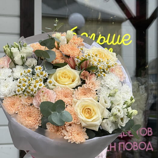 Букет «Персиковое лето»