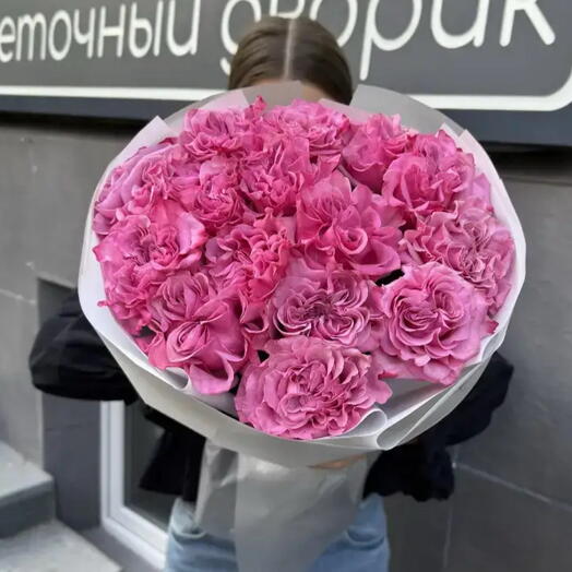 Букет из пионовидной розы Кантри - 15 штук