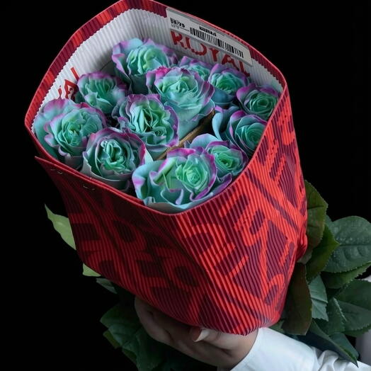 Роза синяя цветная (25 шт)