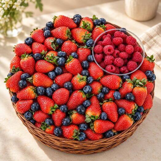 Berry basket "Berry fantasy 4" / weight: 1.8 kg / size with packaging: 30*30*44 / gift basket / berry basket / gift