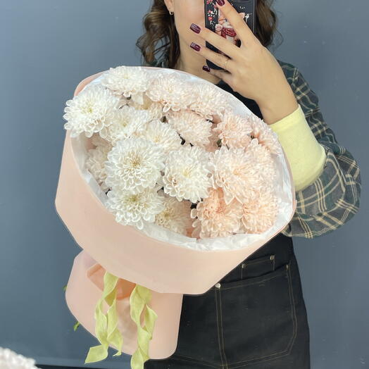 Монобукет из кустовых хризантем 🧡