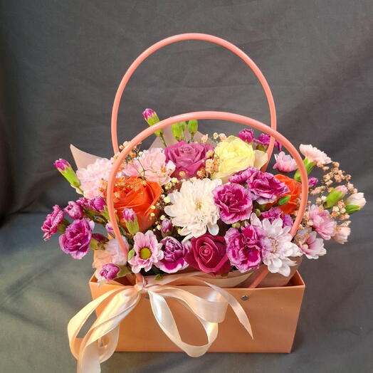 Персиковая сумка цветов 💐