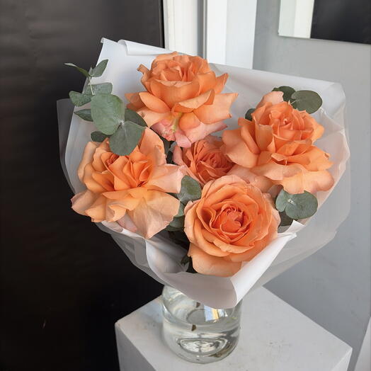 Букет с рыжими розами 🧡