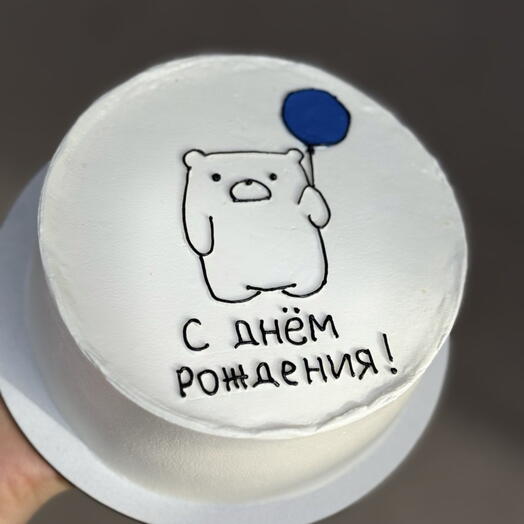 Милый бенто-торт на день рождения с мишкой ребенку/брату/сестре/племяннику