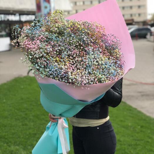 Букет из радужной гипсофилы 💜