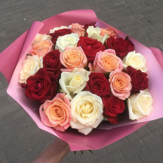 25 роз микс