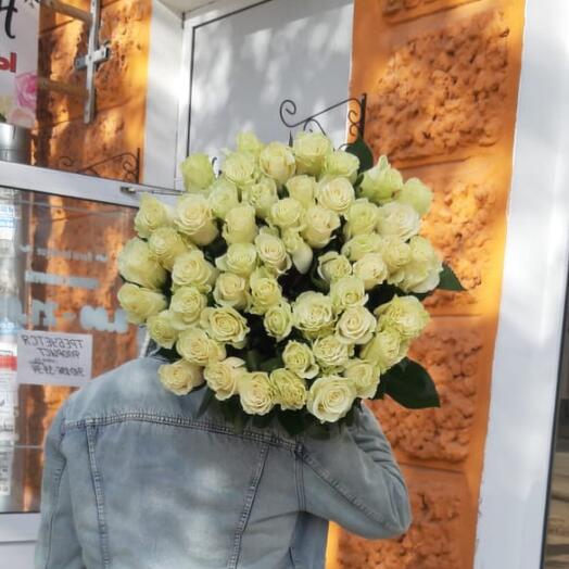 Роза белая 51 шт