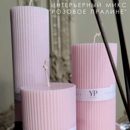 Set of candles pink praline