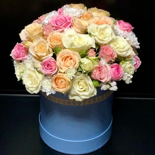 Rosas de arbusto en una Caja de "sueños Tiernos"