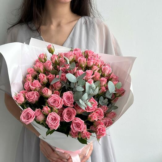 15 pink bush roses (bouquet N 42)