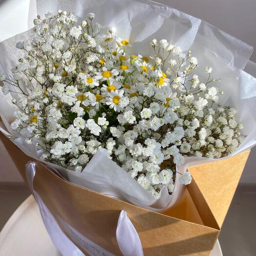 Gypsophila and daisies
