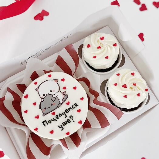 Set of bento cake + cupcakes for your beloved/beloved