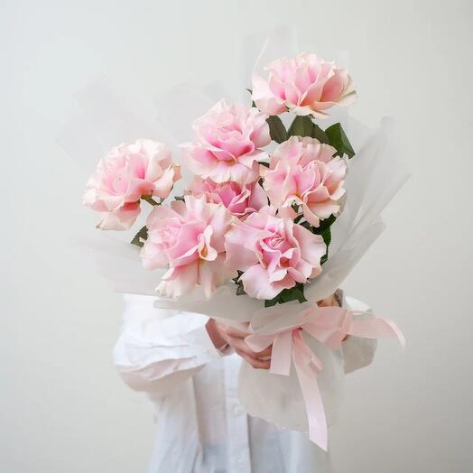 Bouquet of delicate French roses