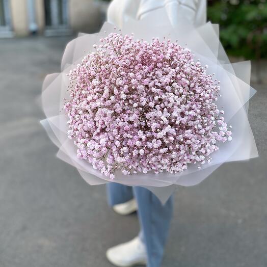 Bouquet of pink gypsophila "Bubble gum"