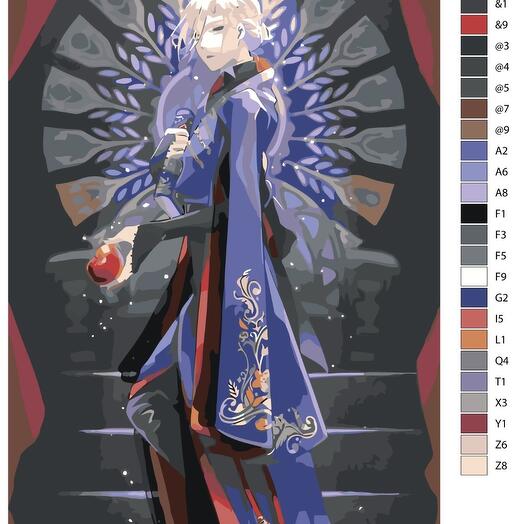 Картина по номерам W-166 "Игра Disney: Twisted-Wonderland (Дисней: Искривленная страна чудес). Эпел Фэмиа" 60х90