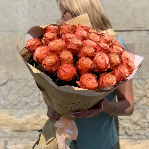 Пионовидная роза Кахала 🧡 (арт.145)