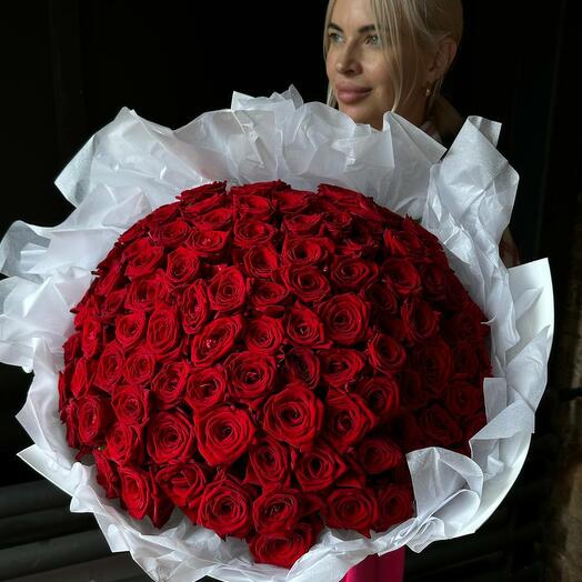 Bouquet of 101 Roses "I love you more than life"
