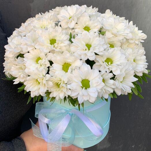 Шляпная коробка с хризантемами