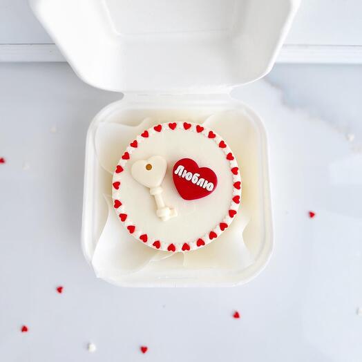 Бенто торт «люблю» на 14 февраля, день влюбленных