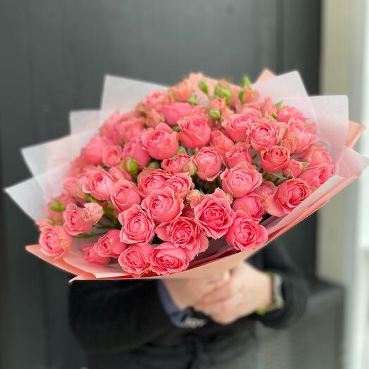 15 кустовых пионовидных роз🎀спешл дайменшн