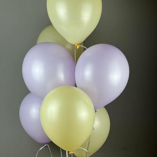 Воздушные шары под цвет букета (7 шт) Микс из 2-х цветов
