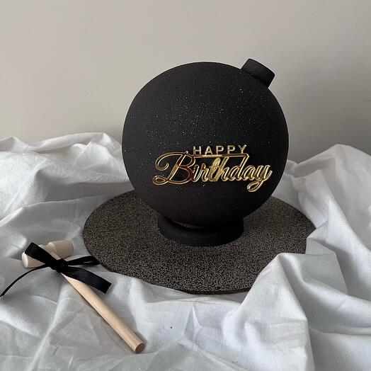 Торт бомба happy birthday ,надпись внутри любая