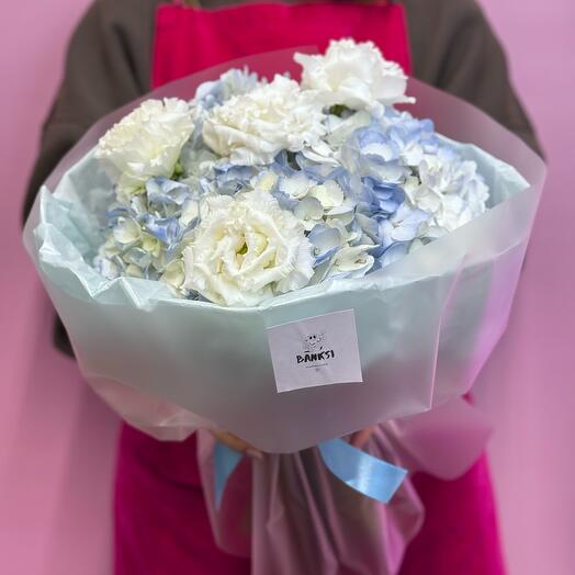 Bouquet Hydrangea eustoma Banksi Style