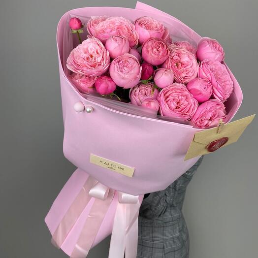 Пионовидные кустовые розовые розы Silva Pink (Сильва Пинк)