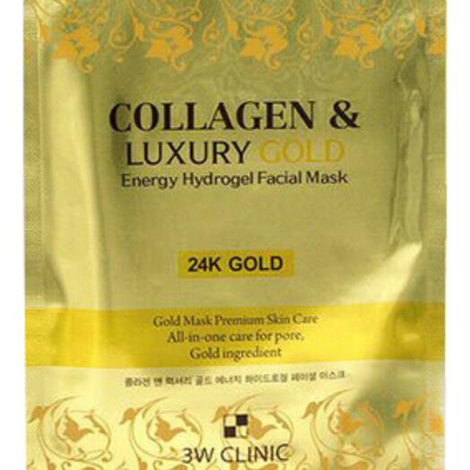3W Clinic Collagen   Luxury Gold Energy Hydrogel Facial MaskГидрогелевая маска для лица с золотом - 1 шт