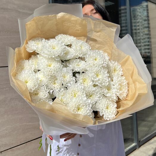 Bouquet Bush Chrysanthemum White Alba 7 pieces