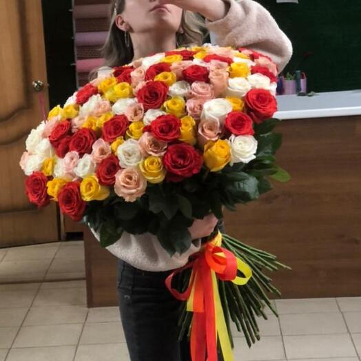 Букет из 101 розы микс