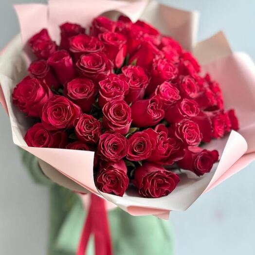 -20%АКЦИЯ🌹Классика |55 кенийские розы |оформление|Цветы в Уфе