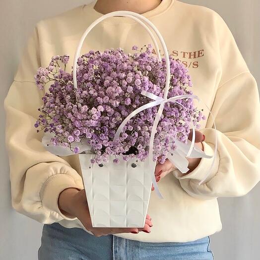 Лавандовая гипсофила 😍 Цветы в коробке