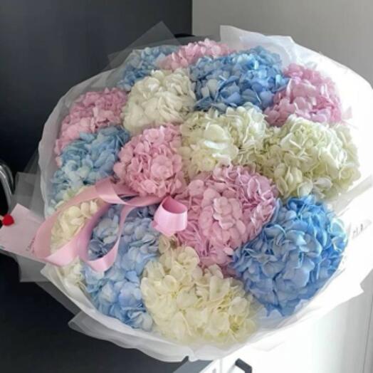 Bouquet of assorted hydrangeas