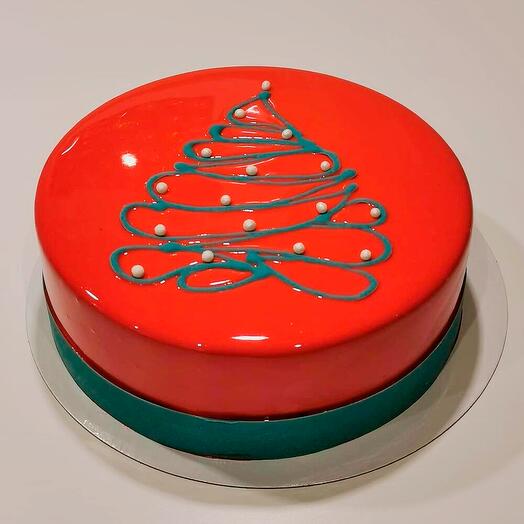 Christmas tree mousse cake