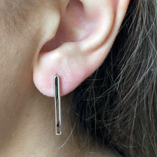 Earrings elongated grey