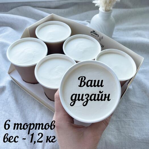 Торты в стаканах с вашим дизайном 1,2 кг