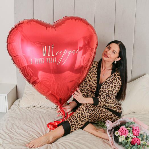Фольгированный шар 90 см "Мое сердце"